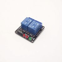 МОДУЛЬ РЕЛЕ на 2 канала 5V  Для управления двумя нагрузками; пит.платы: 5V; 2 независ.реле (в каждом- 1гр.контактов на переключение) ; Umax.коммутир: 