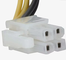 Разъем питания низковольт  4pin шаг 4.2мм (MINI-FIT) с проводами 20 AWG(0.5 кв.мм) (Гнездовая часть часть MF-2x2F wire 0,3m) с фиксац, 300V, ток 7A AC