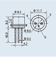 Транзистор МП39Б  P-N-P   КТЮ-3-6 