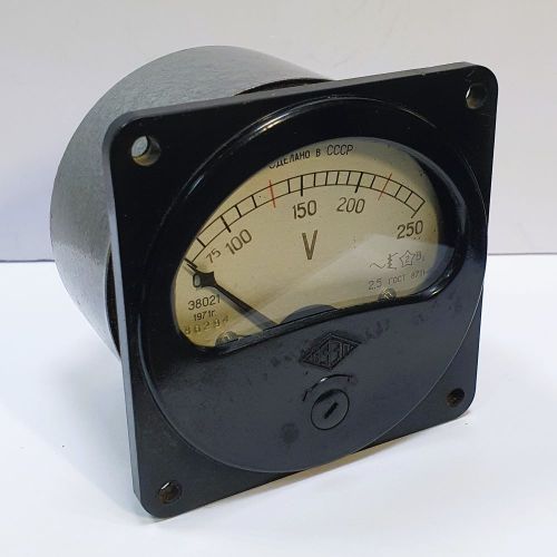 Вольтметр Щитовой Э8021 AC 0-250V Стрелочный электромагнитный (Класс точности 2,5) (80 х 80 х 71мм ), 1971 г.в. - СССР (0-100-150-200-250) Без паспорт фото 6