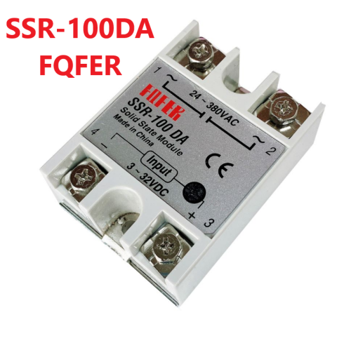 Твердотельное реле (SSR) однофазное, SSR-100DA,  100A, 24-380V AC, управл. сигнал: 3-32V DC