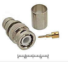 Разъем BNC ШТЕКЕР ПОД ОБЖИМ НА КАБЕЛЬ RG-213 50 Om (BNC-C213P/BNC-7001E/GB-105E/HYR-0105E)