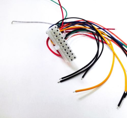 Разъем питания низковольт 20pin шаг 4.2мм (MINI-FIT) (MX5557) с проводами 18-20 AWG(0.5-0.75 кв.мм) (штыревая часть MF-2x10F wire 0.3m) (ответная гнез фото 3