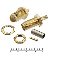 Разъем SMA-C316F GOLD наружн. резьба с гнездом ; под обжим