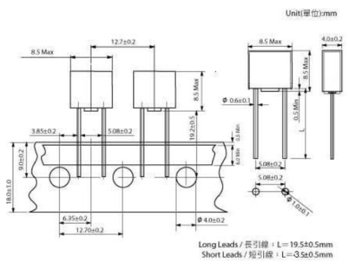 Предохранитель интегральный  3.15A  LITTELFUSE TE5/ BUSSMANN SS-5/T3.15A FUSE 392 (8,5х4х8мм) (прямоугольник, пластик. корпус)  фото 2
