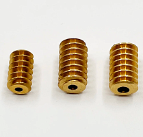 Шестерня червячная Латунь Длина L=12мм, D = 7мм, d отверстия под вал =2,98мм, на вал мотора, для бытовой техники