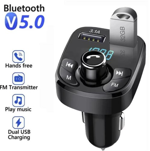 Автомобильный FM-Модулятор (трансмиттер) BSXY-8 (Bluetooth 2.0(5м)/ MP3/ AUX) In:12-24V (авто прикур) фото 2