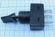 Тумблер автомобильный, 3pin, ON-ON с фиксацией, 12V 10A, 26x12x14мм, нормально замкнут, корпус: черный (ASW-14-102)