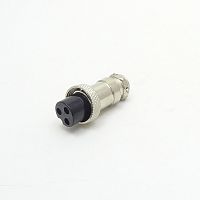 РАЗЪЕМ GX16M-3A (D16mm) 3PIN ГНЕЗДО НА КАБЕЛЬ под пайку металл. (1-561-3/MIC 3"P" гн на кабель)   (ответная часть штекер GX16 16M-3 12430/GX16 16M-