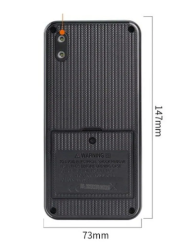 Мультиметр-смартфон LOMVUM T5 АВТОМАТ (c фонариком) (тонкий); разрешение:6000 отсчетов; True RMS; диапазон измерения до 600V; 0 Ом – 60 МОм ; до 10А;  фото 3