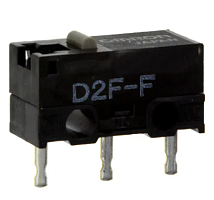 Микропереключатель, 3pin, ON-(ON) без фиксации, под пайку, 12,8x5,8x6,5мм, корпус: черный (D2F-F)