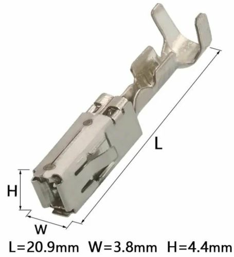 Клемма-Контакт гнездовой DJ627B-2.8 с проводом 15см, 1.0-1,5мм2, никелерованая латунь, Penmenbowmen фото 2