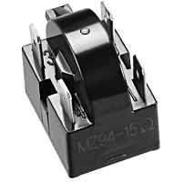 Пусковое реле MZ94-15 4PIN 15 Om (28,5х21,5х28мм)  U max=300V; I max=7A; используются как ограничитель тока и реле при пуске (стартер компрессора холо