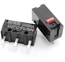 Микропереключатель, 3pin, ON-(ON) без фиксации, под пайку, 12,8x5,8x6,5мм, корпус: черный (D2FC-FL-NH)