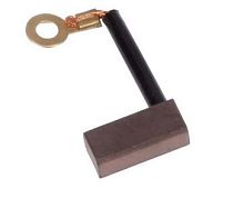ЩЕТКИ ДЛЯ ЭЛЕКТРОДВИГАТЕЛЕЙ (8.7х7.7х14.4) МЕДНО-ГРАФИТОВЫЕ (brush-15 Cu-C) (токопровод в изоляторе, с креплением - кольцевая клемма, 4 мм)