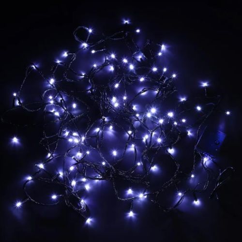 Гирлянда св/д цв:СИНИЙ 100LED дл=9м "Нить"; 8 программ свечения AC220v/ Контроллер 100 Led 