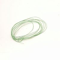 ПРОВОД ПОСЕРЕБРЕННЫЙ ОДНОЖИЛЬНЫЙ (Миниатюрный)  1 х 0,127мм (до 150V) Зеленый, OD 0.27мм; в тефлоновой изоляции