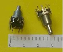 Энкодер  5pin Цилиндрич. D11mm (Вал=7мм) с кнопкой/мет. ручка, п/круг, без резьбы 33000   Шаттл а/м     (№15) (новый) 