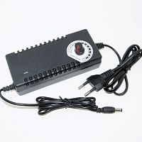 Блок питания регулируемый, аналоговый, 3-12V,  3.0A, 9-36W, штекер: 5,5 х 2,5мм, В корпусе, вх: AC 100-240V, Встроенный сетевой шнур, пластик QiYe-123