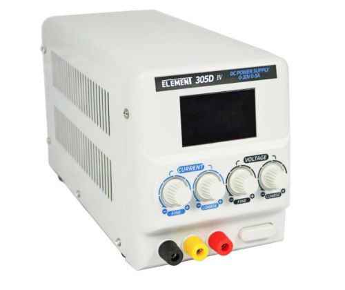 Блок питания лабораторный трансформаторный, 0-30V, 0-5A, 194W, 282x125x156мм, вх: AC 220-250V, с кабелем ELEMENT 305D-IV