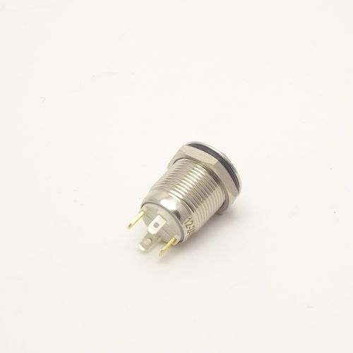 Антивандальная кнопка круглая для домофона, 4pin, OFF-(ON) без фиксации, 12-24V  2.0A, под гайку М12, под пайку, подсв.:синий, d:12мм, нормально разом фото 2