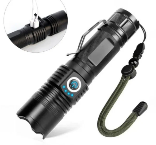 Фонарь св/диодный "BL-X71-P70" на диоде XHP70; ZOOM; Дисплей контроля зарядки; 5 режимов работы:(100% / 75% / 50% / стробоскоп / сигнальный); Дальност