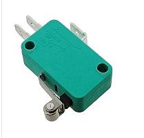 Микропереключатель с пластиной 12мм+Ролик, 3pin, ON-(ON), под клеммы, 28x10x16мм (KW1-103-6 (KW7-03-5) KW1-103-6)