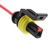 Разъем герметичный 1-о контактный (1PIN) (IP67) КОМПЛЕКТ(штекер+гнездо) с проводом-150-200mm(черн) сеч.0.75мм*(18AWG) серия:1.5 (DJ7011-1.5-11/DJ7011-