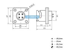 РАЗЪЕМ FQ18-4PIN ZK, Блочная розетка, 4 контакта