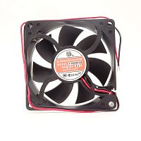 Вентилятор компьютерный DC12V, 80x80x25мм, 7 лопастей, 3000об/мин., подш. скольжения, 2pin, 0.2A 2.4W Jiulong YM1208PTS1, пластик (JF0825S1H-001, Y-Y8