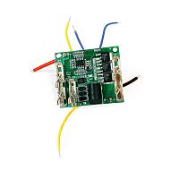 Плата PCB (защиты) для 5-ти Li-Ion АКБ, до 22A , с 3-мя пружинными контактами, с гнездом зарядки, для контроля заряда/ разряда , 40*46*1,6 мм ( для шу