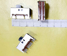 Переключатель движковый (ползунковый), 16pin, 3 полож., ON-ON, под пайку, 23x9x9мм, L=9мм, DIP, корпус: стальной (3P SS23F19G8)