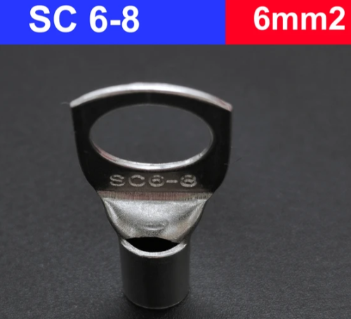 Наконечник (обжимная клемма) М8 для силового кабеля 6mm2; SC6-8 (КВТ6-8) (TML6-8) (JGB6-8.2) предназначена для оконцевания проводов и кабелей с медным Наконечник (обжимная клемма) М8 для силового кабеля 6mm2; SC6-8 (КВТ6-8) (TML6-8) (JGB6-8.2) предназначена для оконцевания проводов и кабелей с медным