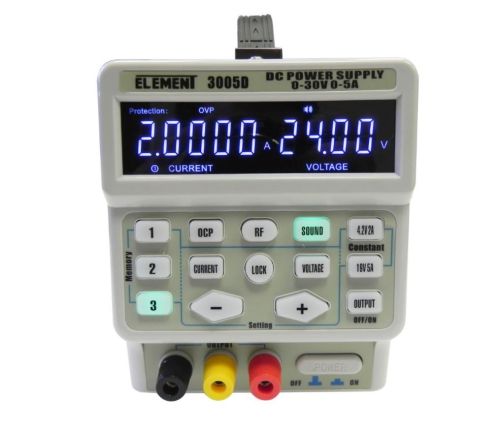 Блок питания лабораторный трансформаторный, 0-30V, 0-5A, 194W, 282x125x156мм, вх: AC 220-250V, с кабелем ELEMENT 305D-IV фото 2