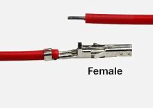 Контакт питания (гнездо) на проводе L=30см (MF-F 4,20mm AWG18 0,3m Red) (Красный) (Для разъемов серии MINI-FIT) 5557/5559