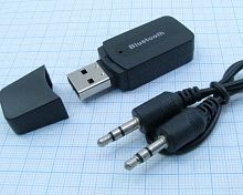 Car Bluetooth v 4.0+EDR адаптер HJX-001 Поддер.: A2DP V1.2, VCRCP, AVDTP, HFP и HSP; раб. диапазон -10м; пит USB 5V 0,5А; кабель 3.5шт-3.5шт в компл; 