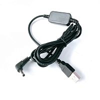 Шнур для подключения РАДАР-ДЕТЕКТОРА в АВТО от USB; Выход:12V, (0.5A); штекер-3.5x1.4мм (углов.); ПРЯМОЙ, длина кабеля:1,5м., черный;