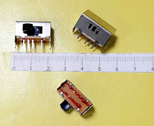 Переключатель движковый (ползунковый), 16pin, 2xON-ON с фиксацией, под пайку, 22x9x10мм, L=8мм, DIP угловой, корпус: стальной (SK23D5, TSH)