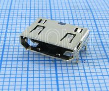 РАЗЪЕМ HDMI (mini) 9 гнездо на плату 19pin (горизонтальное крепление)