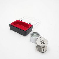 Лупа ручная 30Х (d=21мм) круглая  серебр. в коробке MG55367 (MG55367-2 30x21mm)