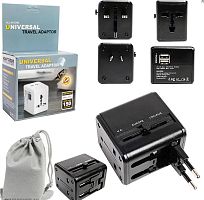 ПЕРЕХОДНИК СЕТЕВОЙ ( 4шт. ) +  5V1A 2USB ( TravelEnergy ) 110-240v~, 10A при 220v, 20A при110v; тип C"ЕВРО"( для вилок: США, Китай ); типG"Великобрита