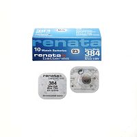 БАТАРЕЙКА 384 SR41SW <RENATA> 1.55V Silver Oxide (серебряно-цинковая) <Дисковая> (3,6х7,9мм) Без ртути, (BL-1)