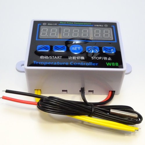 ТЕРМОРЕЛЕ цифровое (-19...+99гр.С) Напряжение питания :AC 110-220V 10A  W88 (( ХН-W1411 ) С КОРПУСОМ с выносным датчиком NTC (10K/3435) 