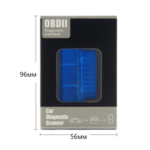 АДАПТЕР ELM-327 (ver.2.1) Bluetooth (v5.1) OBD II  v2.1 mini (48х25х32мм), Раб. напряж.12V; Синий фото 4