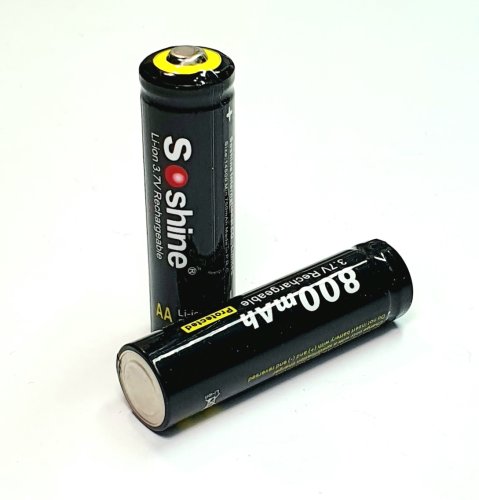 АККУМУЛЯТОР  14500 3,7V 800mAh Li-ION ICR14500-PCM (R06)(AA) (14х50мм) SOSHINE С платой защиты