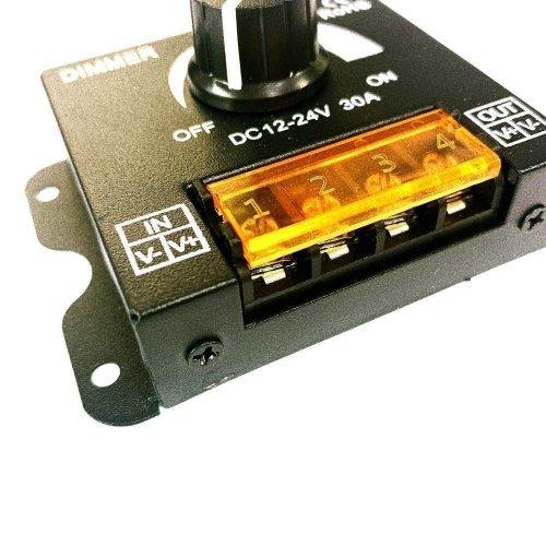 Диммер ( регулятор яркости ) Механический 1канал    DC12-24V;  30A;  360-720W; с защитной крышкой; габариты: 60х89х35мм фото 3