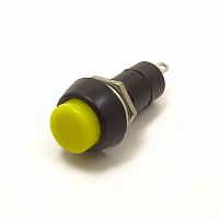 Кнопка круглая, 2pin, OFF-ON с невидимой фиксацией, AC 220/250V 3.0A, нормально разомкнут, корпус: желтый (PBS-11A, PB-305, D-208)