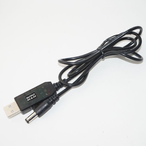 Зарядное устройство для Li-Ion АКБ  8,4V 0,6A (штек 5,5мм х 2,5мм); от USB гнезда; LED индикация; защита от перегрузки.
