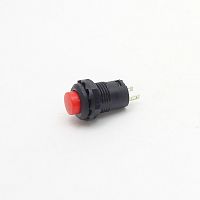 Кнопка круглая, 2pin, OFF-ON с фиксацией, AC 220/250V 1.5A, d:12мм Фланец: 14мм, нормально разомкнут, корпус: красный (DS-228)
