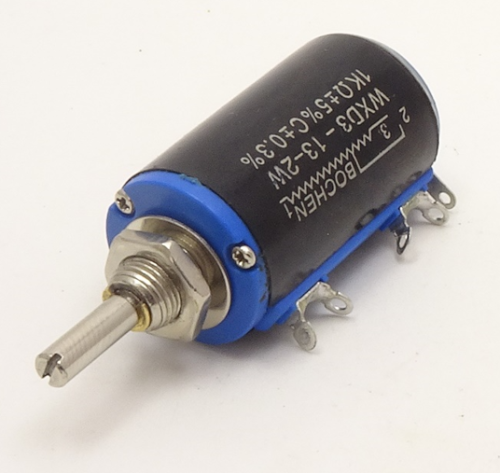 РЕЗИСТОР 2W Переменный     100 Om прецизионный многооборотный МОНО 3pin (Число оборотов - 5) линейная 5% вал 4мм х 20мм / гайка М8 (2W проволочный) (2 фото 2